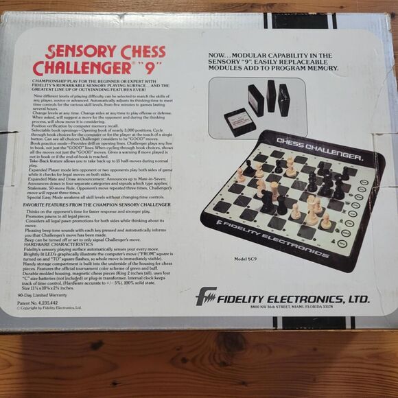 Chessboard Electronic Fidelity Sensory Chess Challenger 9 Vintage - Picture 5 of 16